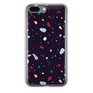 Dark Rounded Terrazzo: iPhone 8 Plus Transparant Hoesje