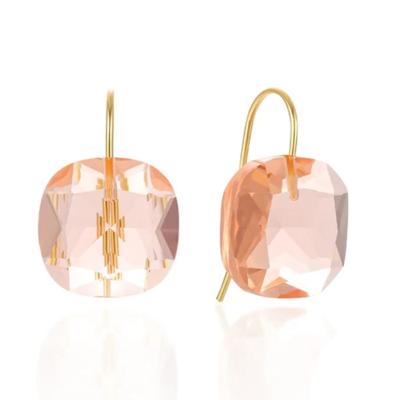 Cilla Jewels Luxe Oorbellen Dames - 925 Zilver, Gouden Afwerking, Oranje Zirkonia