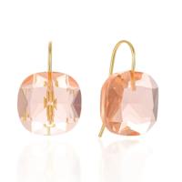 Cilla Jewels Luxe Oorbellen Dames - 925 Zilver, Gouden Afwerking, Oranje Zirkonia