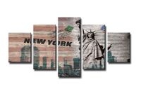 Schilderij - New York, Collage, 160X50cm, 5luik