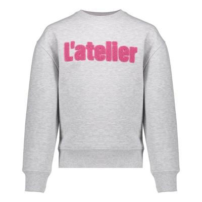 Geisha winter sweater meisjes - grijs/roze - atelier