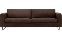 Goossens Excellent Bank Jovani bruin, leer, 4-zits, urban industrieel