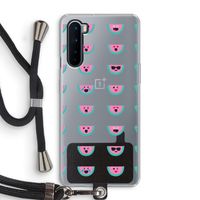 Smiley watermeloenprint: OnePlus Nord Transparant Hoesje met koord