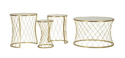 TAFEL NOAH GOUD SET 4 STUKS CM Ø 70X45-47X54,5-36x50-28x45