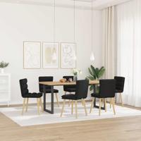 Eetkamerstoelen 6 st stof zwart