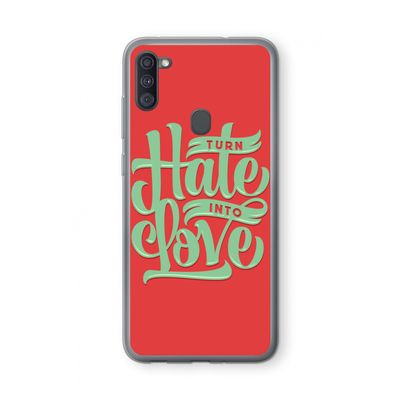 Turn hate into love: Samsung Galaxy A11 Transparant Hoesje