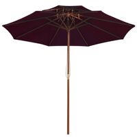 The Living Store Tuinparasol - Houten - 270 x 256 cm - Bordeauxrood - thumbnail