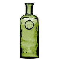 Bloemenvaas Olive Bottle - Smaragd groen transparant - glas - D13 x H35 cm - Fles vazen