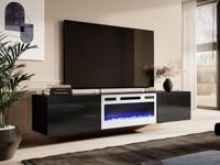 Tv-meubel met haard SPALO 2 deuren zwart/wit - thumbnail