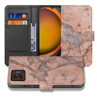 Samsung Galaxy Xcover 7 Pro | Book Case | & Portemonnee Hoesje Marmer Oranje