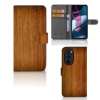 Motorola Edge 30 Pro | Book Style Case | Donker Hout Motorola Edge 30 Pro | Book Style Case | Donker Hout
