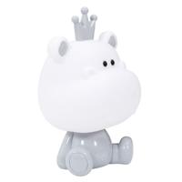 Home Deco Kids Nachtlampje Led - nijlpaard - RGB kleuren - wit - 15 cm - kinderkamer