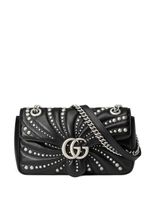 Gucci petit sac porté épaule à motif GG Marmont - Noir - thumbnail