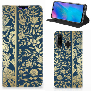 Huawei P30 Lite New Edition Smart Cover Beige Flowers