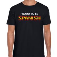 Spanje Proud to be Spanish landen t-shirt zwart heren - thumbnail