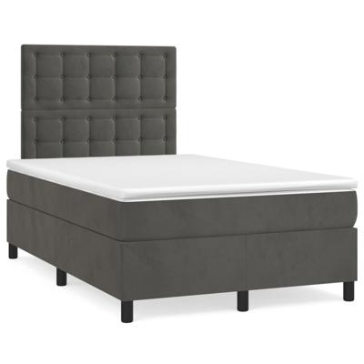 Boxspring met matras en LED fluweel donkergrijs 120x190 cm