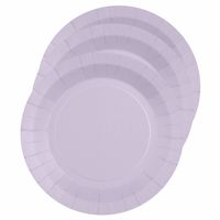 Santex feest gebak/taart bordjes - lila paars - 20x stuks - karton - D17 cm - Feestbordjes