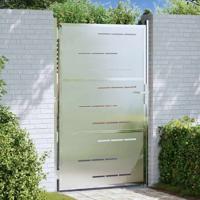 Tuinpoort met slot Zilver 100 x 150 cm Roestvrij staal