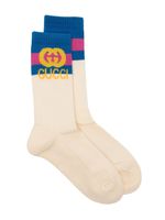 Gucci Kids chaussettes rayées Web à logo - Tons neutres - thumbnail