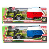 Toi-Toys Ackers ville tractor en trailer met licht en geluid, 10cm