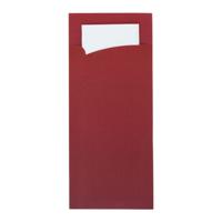Bestekzakje - Pochette Bordeaux - Wit Servet - 600 stuks