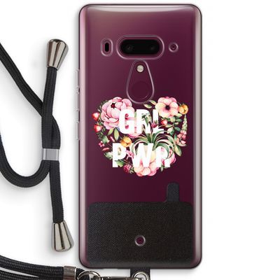 GRL PWR Flower: HTC U12+ Transparant Hoesje met koord