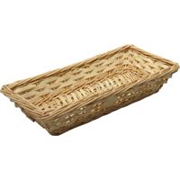 Broodmand/stokbrood mandje - rotan/riet - 17 x 37 x 7 cm   -