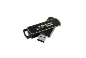 Integral 128GB Secure 360 Encrypted USB 3.0 USB flash drive USB Type-A 3.2 Gen 1 (3.1 Gen 1) Zwart, Goud