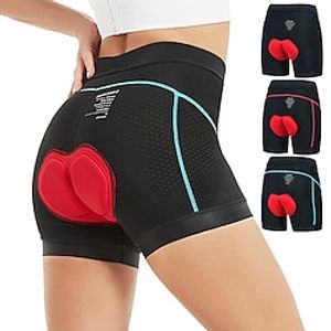 Dames Wielrenondershorts Fietsbroek 3D gewatteerde short Fietsen Gewatteerde shorts Kleding Onderlichaam Bergracen Wegwielrennen Sport 3D-pad Ademend Sneldrogend Lichtgewicht Zwart Blauw Spandex Lightinthebox