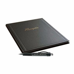 Bruiloft gastenboek zwart met luxe pen   -