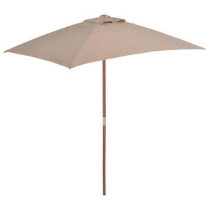 VidaXL Parasol met houten paal 150x200 cm taupe