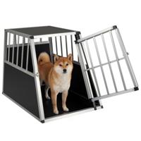 Hondentransportbox Aluminium Autohondenbench Voorzien van een Veiligheidssluiting en Afgeschuinde Randen-M