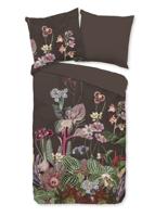 Good Morning Dekbedovertrek "bloemen" - Bruin - (155x220 cm) - Katoen