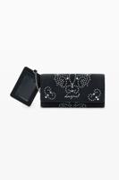 Grote portemonnee met studs en kaarthouder - BLACK - U