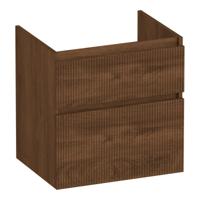 Brauer Delight Wavy - Onderkast - 60 cm - met 2 Softclose Lades Greeploos en 1 Sifon Uitsparing - Forest Cacao