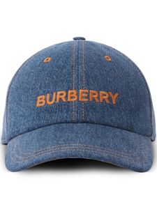 Burberry casquette en jean à logo brodé - Bleu