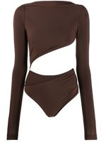 Jacquemus body crop à design asymétrique - Marron - thumbnail