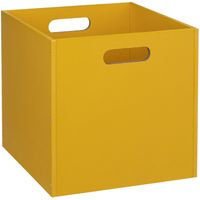 Opbergmand/kastmand 29 liter geel van hout 31 x 31 x 31 cm - Opbergkisten - thumbnail