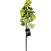 Kunstbloem Viburnum/sneeuwbal Roseum - 60 cm - groen - losse steel - kunst zijdebloemen