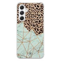 Samsung Galaxy A54 shockproof hoesje - Luipaard marmer mint