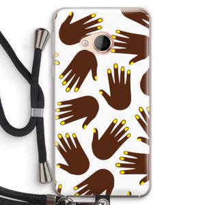 Hands dark: HTC U Play Transparant Hoesje met koord