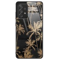 Samsung Galaxy A72 glazen hardcase - Palmbomen Samsung Galaxy A72 glazen hardcase - Palmbomen
