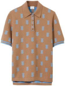 Burberry polo à motif monogrammé - Marron