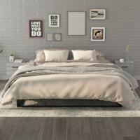 Nachtkastjes 2 st 40x35x47,5 cm grijs sonoma eikenkleurig