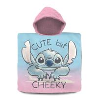 Disney stitch badponcho 60x120 cm roze/blauw