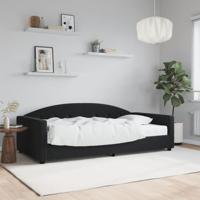 Slaapbank met matras 100x200 cm fluweel zwart