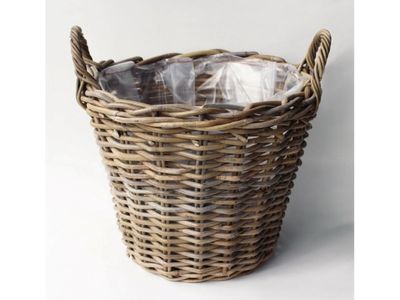 Mand Rotan Antique Grey D40H30CM - Van der leeden