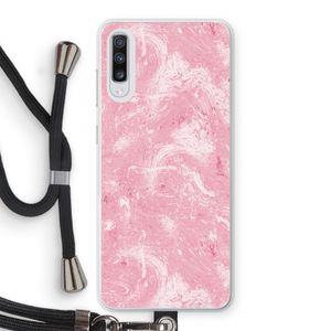 Abstract Painting Pink: Samsung Galaxy A70 Transparant Hoesje met koord