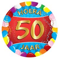 Bierviltjes 50 jaar - 100x stuks - multicolor - verjaardag/feest - feestartikelen