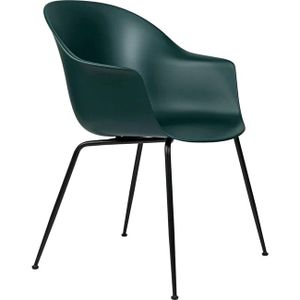 Gubi Bat eetkamerstoel zwart staal Dark Green